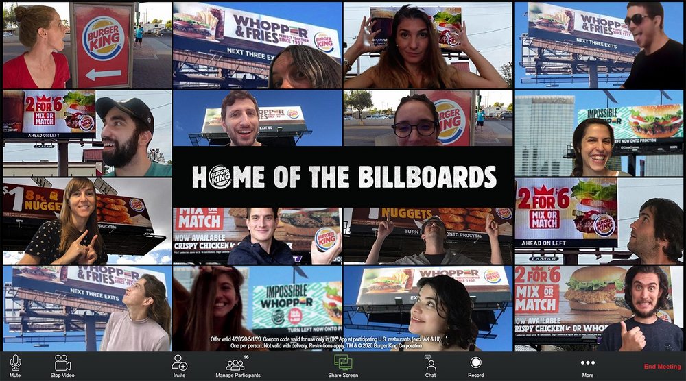 Burger King rozdává Whoppery za propagaci na Zoomu