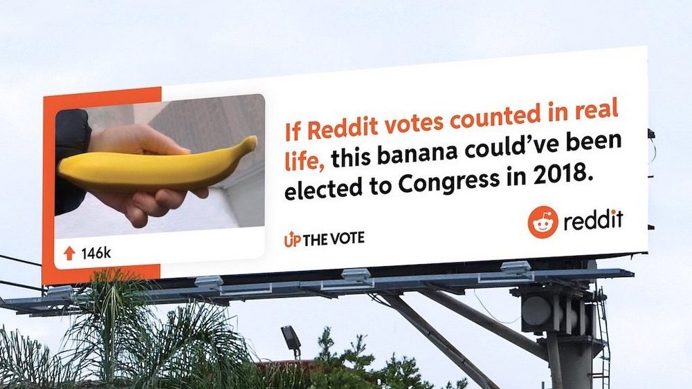 První brandová kampaň Redditu srovnává „upvoty“ s volebními hlasy